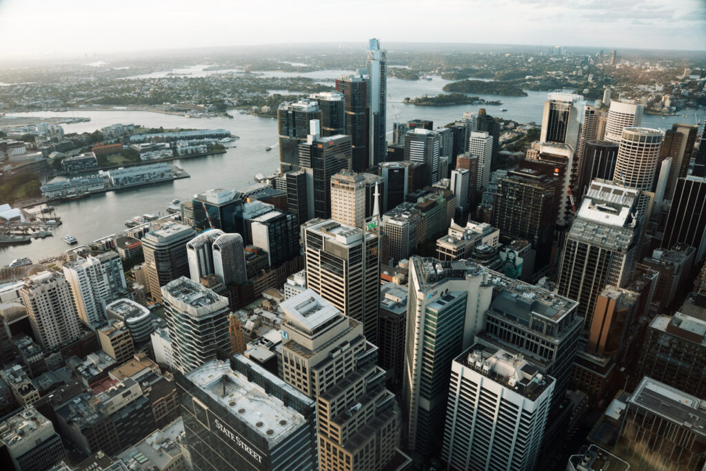 Sydney Skyline view von oben | fotografiert vom Sdyney Tower eye | Fotograf Stefan Sperl