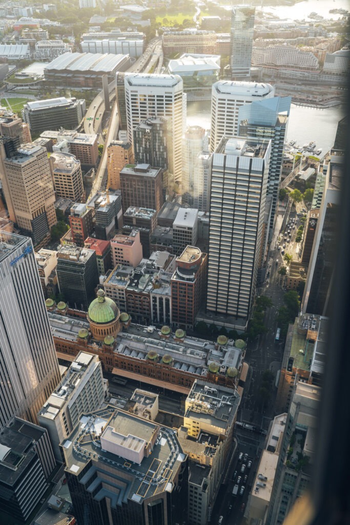 Sydney Skyline view von oben | fotografiert vom Sdyney Tower eye | Fotograf Stefan Sperl