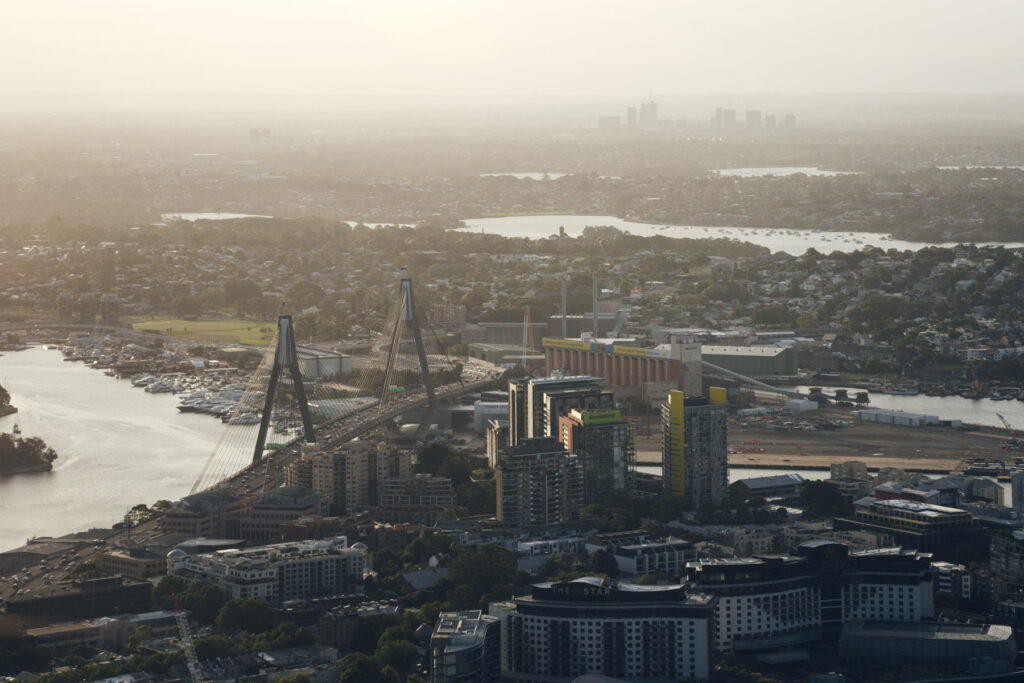 Sydney Skyline view von oben | fotografiert vom Sdyney Tower eye | Fotograf Stefan Sperl