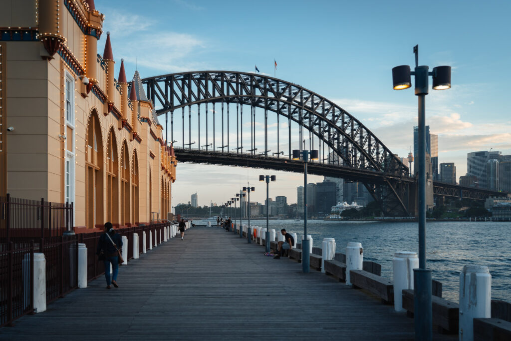 Lunar Park mit Blick auf die Harbour Bridge