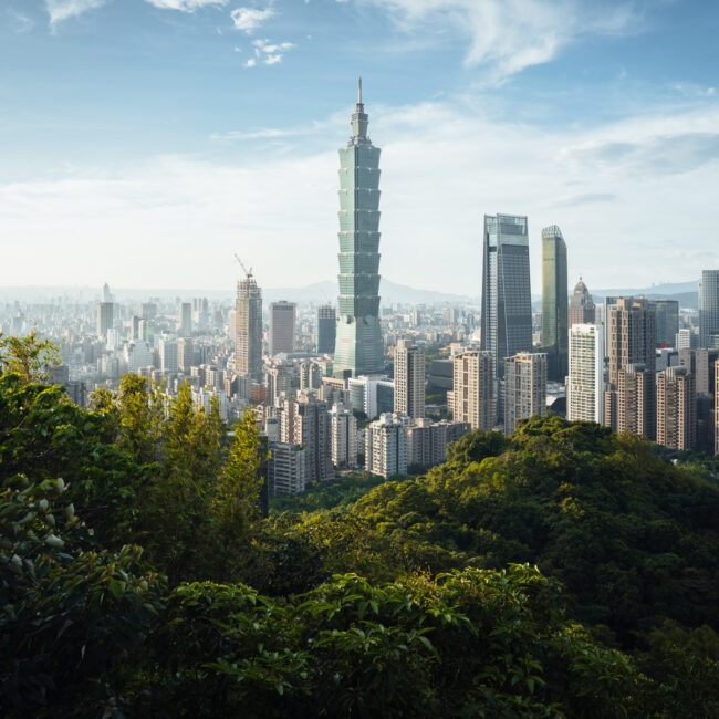 Ausblick auf die Hauptstadt Taiwan Taipei mit dem Taipei 101