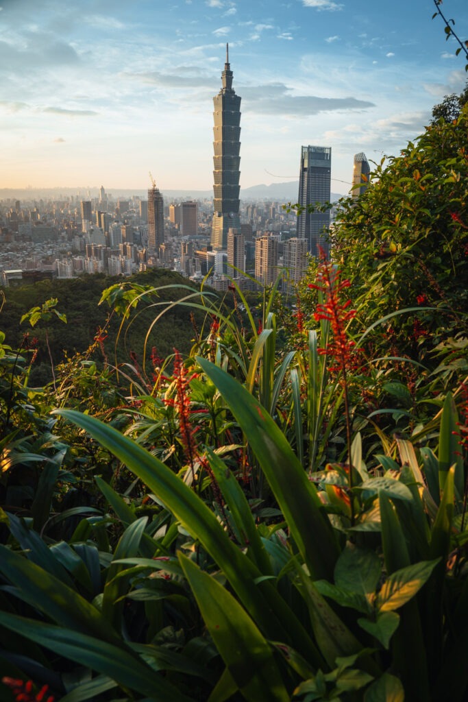 Ausblick auf die Hauptstadt Taiwan Taipei mit dem Taipei 101