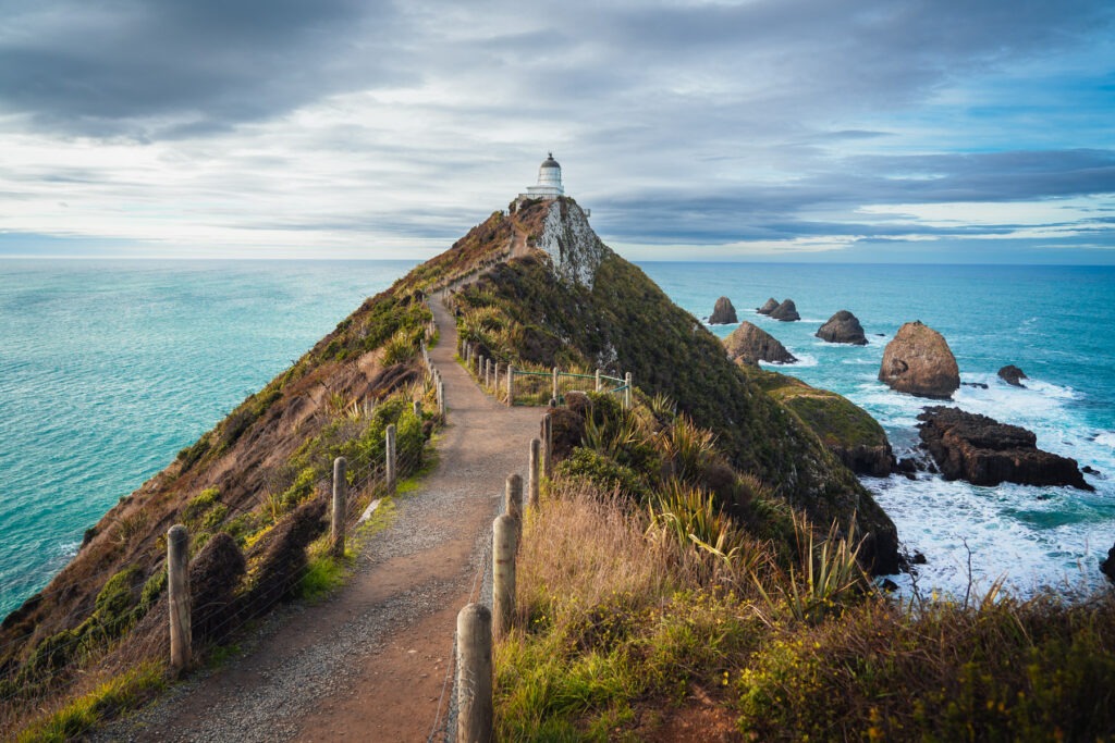 Fotospot Nugget Point im Herbst in Neuseeland